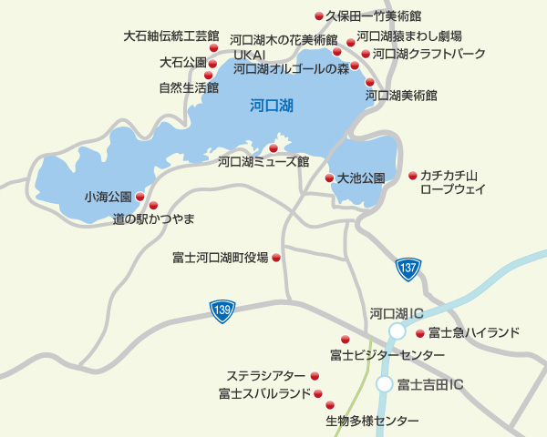 富士河口湖町マップ